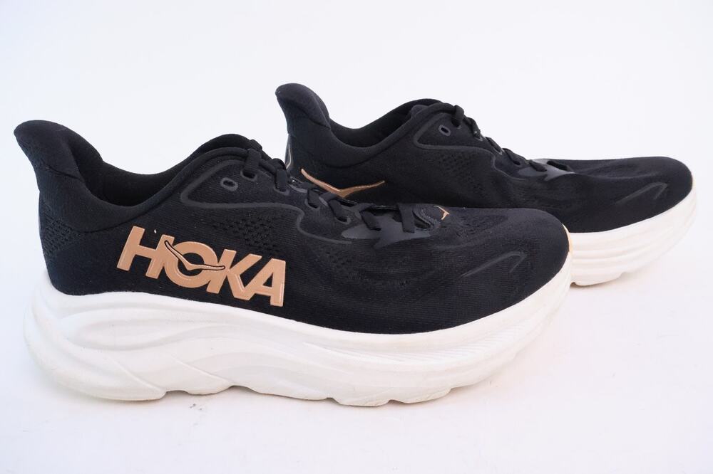Hoka One One Clifton 10 Shoes Womens Size 8.5B Black Running Sneakers #133